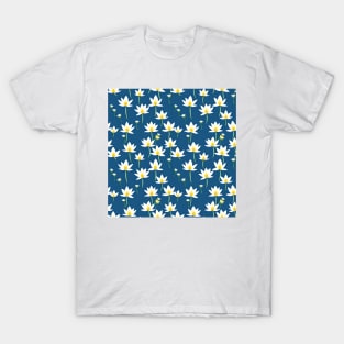 White Floral Background T-Shirt